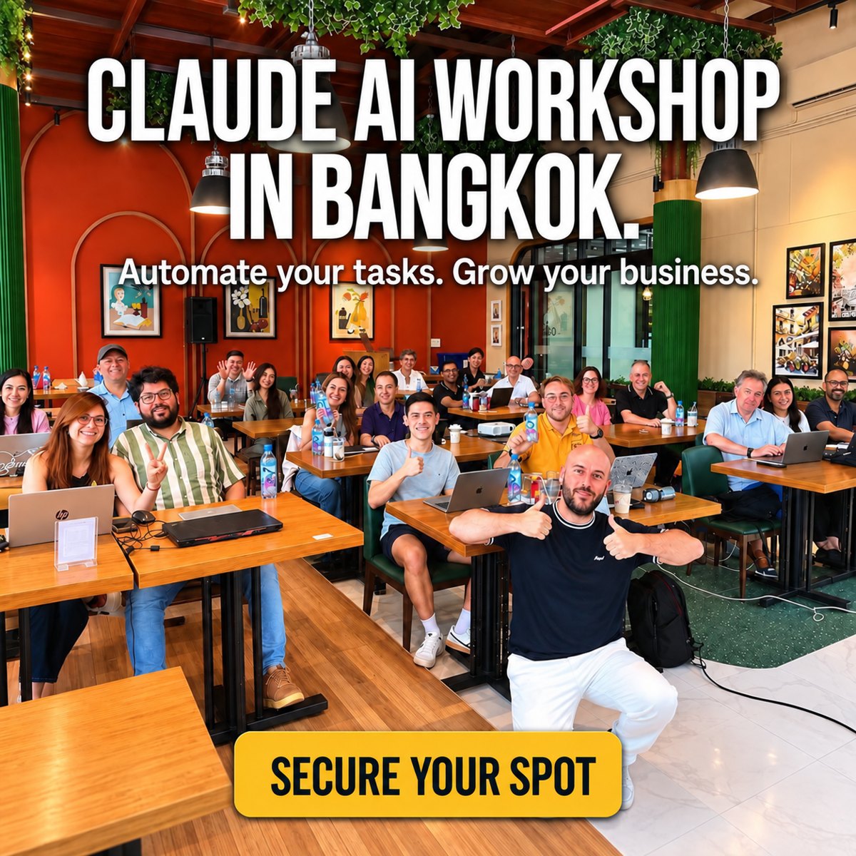 Claude AI workshop in Bangkok. Automate your tasks. Grow your business.