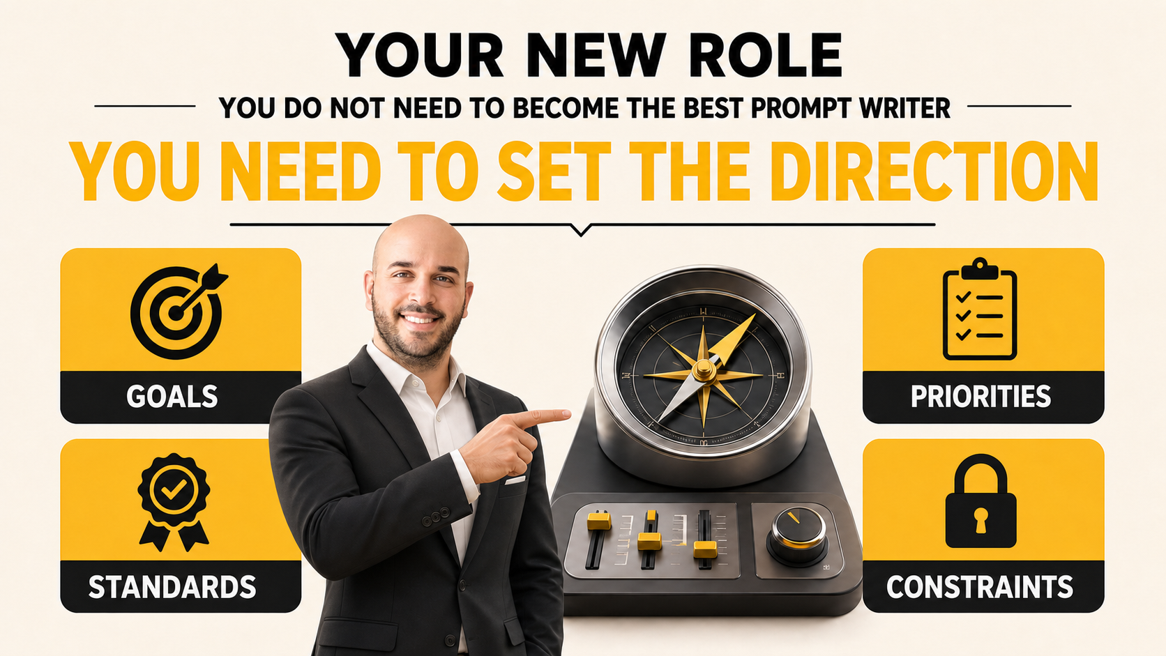Jonny demonstrates the owner's new role: setting goals, standards, priorities, and constraints.