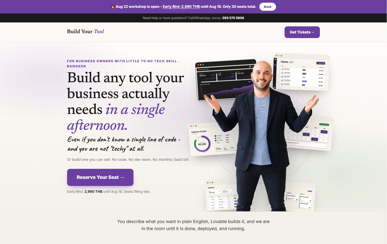 Build Your Own Tool Bangkok landing page